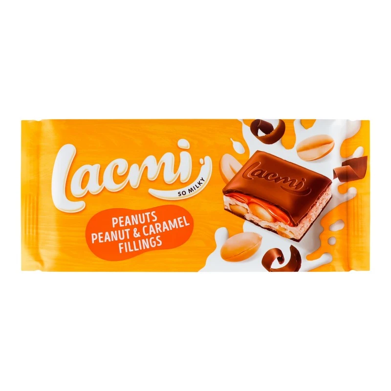 Шоколад молочный Peanuts Peanut&amp;Caramel Fillings Lacmi Roshen, 87г