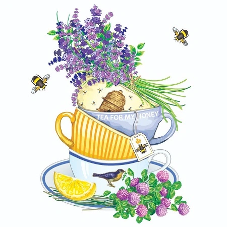 Салфетка столовая 33*33 см 2 слоя Лавандовое наслаждение La Fleur, 16 шт/уп.