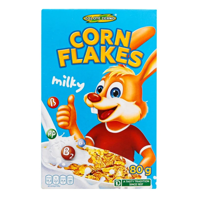 Хлопья кукурузные глазированные молочные Золотое зерно, 80 г
