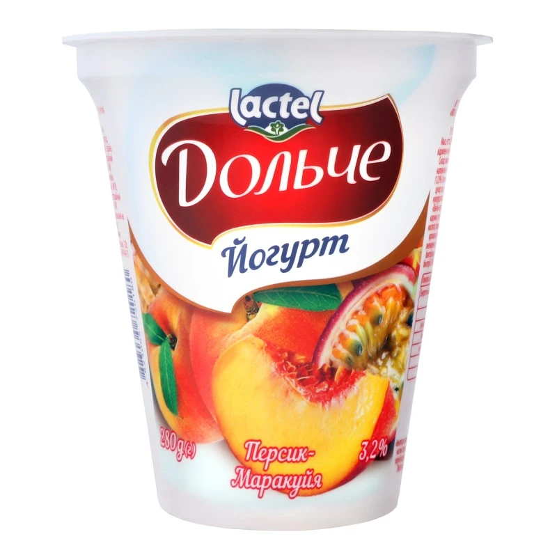 Йогурт 3.2% Персик-маракуйя Дольче, 280 г