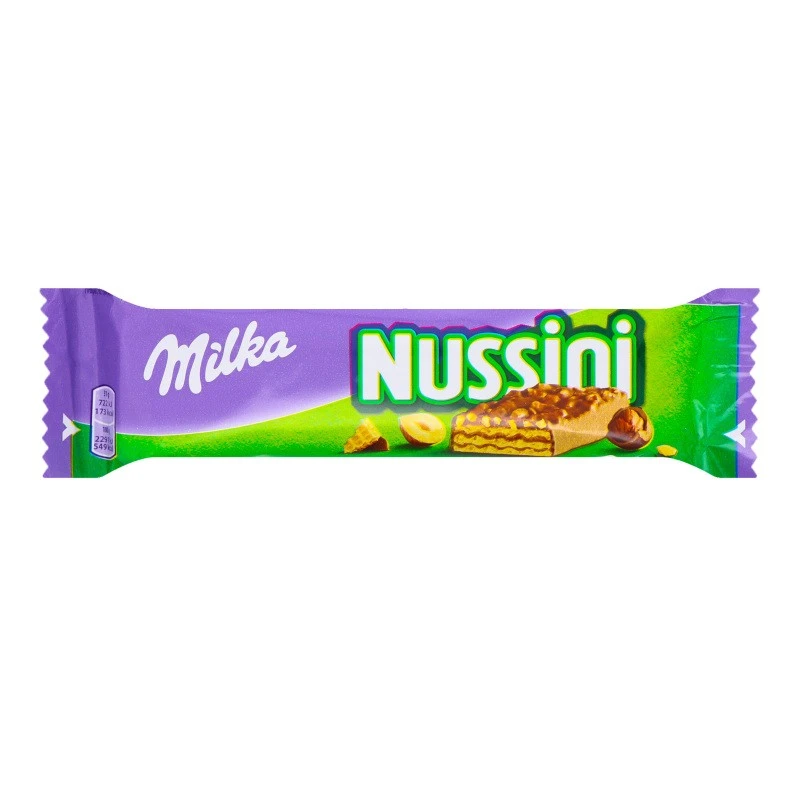 Вафли с фундуком и какао, покрытые молочным шоколадом Nussini Milka, 31 г