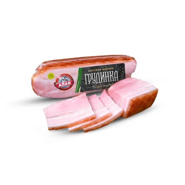 Грудинка копчено-вареная в/с Алан
