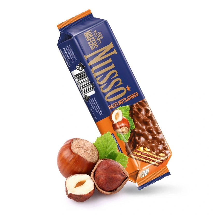 Вафли с кремом из лесных орехов, покрытые молочным шоколадом Nusso, 35 г