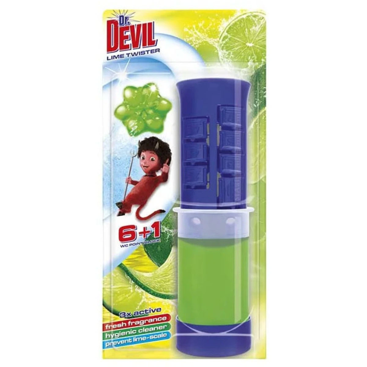 Блок для очистки унитаза Лаймовый Твистер Dr.Devil, 1 шт/уп.