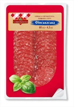 Колбаса сырокопченая 1/с Финская Самобранка, 80 г