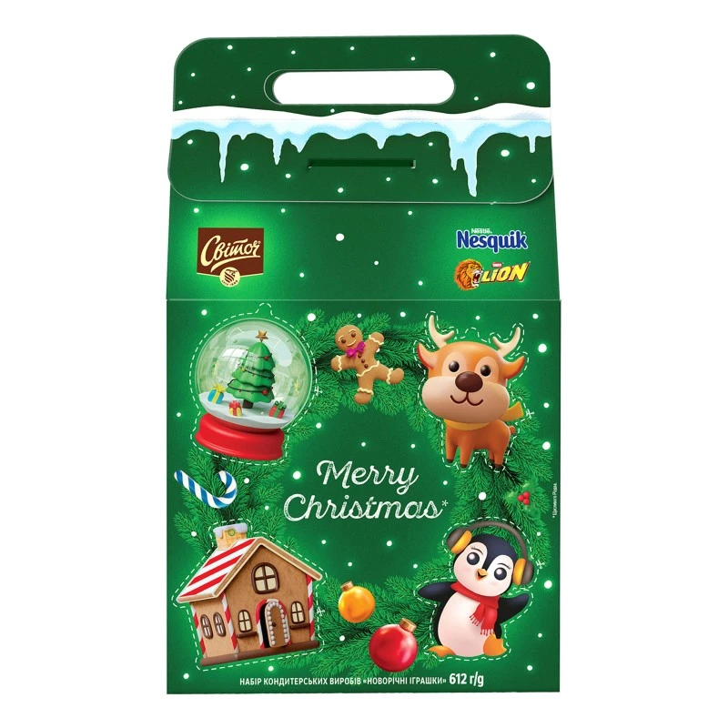 Новогодний подарок Новогодние игрушки Lion&amp;Світоч&amp;Nesquik, 612 г