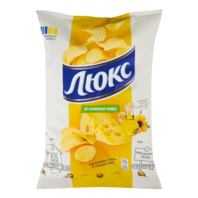 Чипсы со вкусом сыра Люкс, 125 г