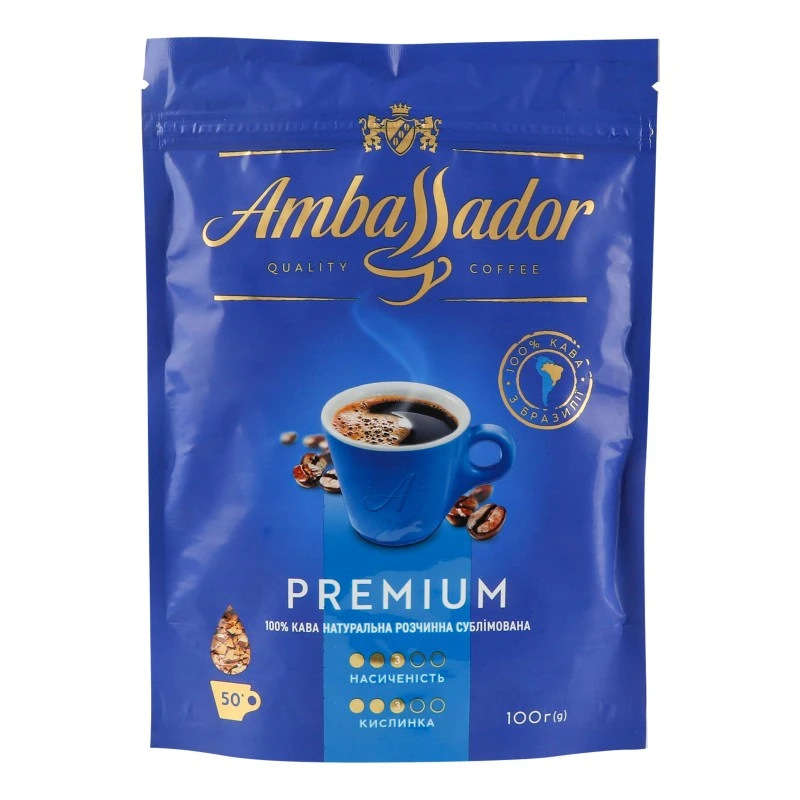 Кофе растворимый Premium Ambassador, 100 г