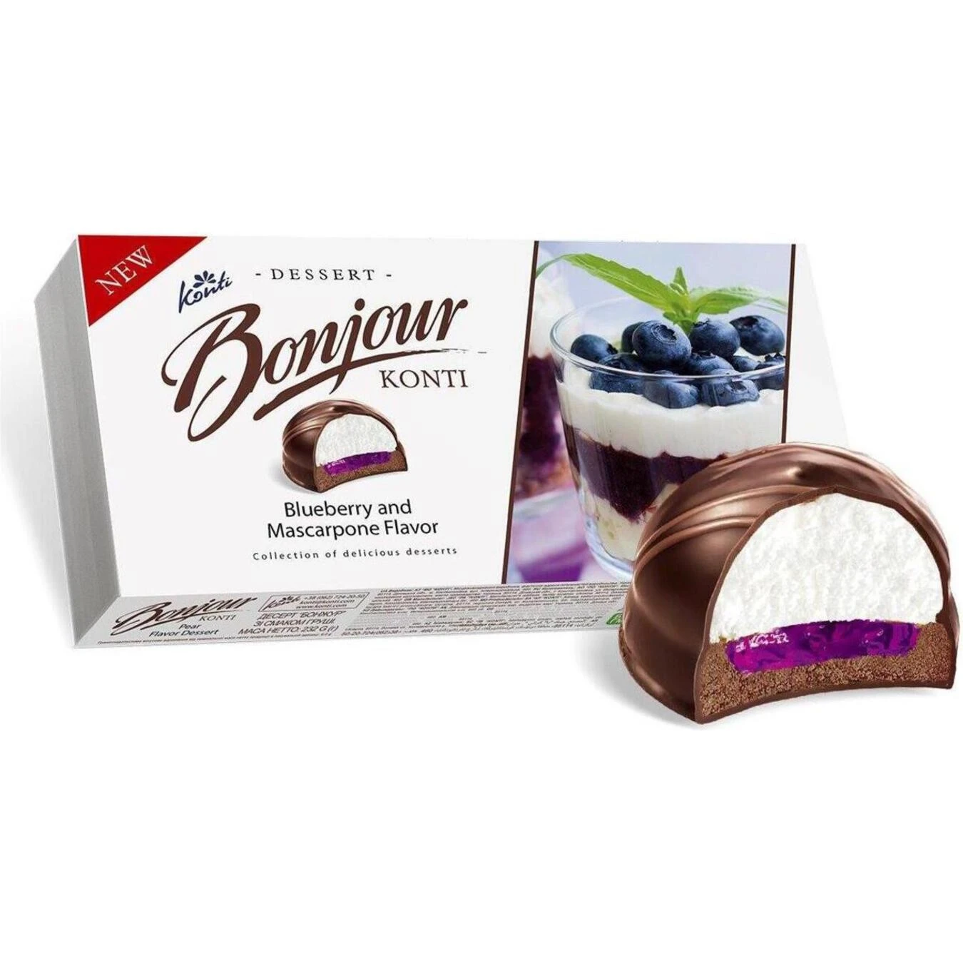 Десерт со вкусом черники и маскарпоне Bonjour, 232 г