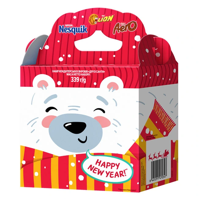 Новогодний подарок Друзья Санты Nesquik&amp;Lion&amp;Aero, 339 г