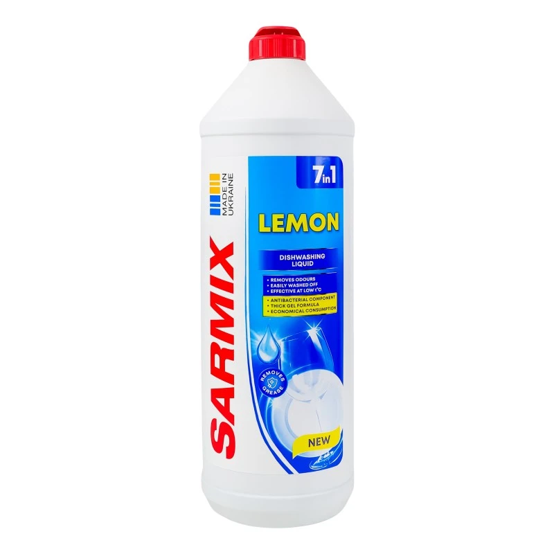 Гель для мытья посуды лимон Sarmix, 900 мл