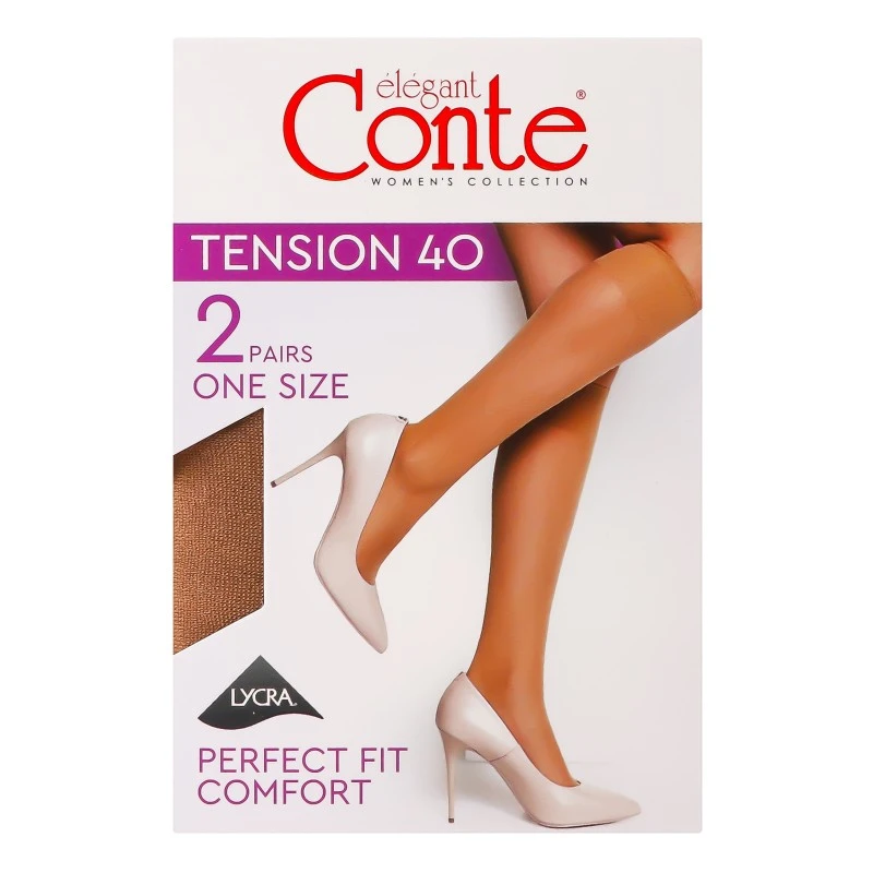 Гольфы женские Tension 40 (2 пары) (EU), р.23-25, Bronz Conte Elegant