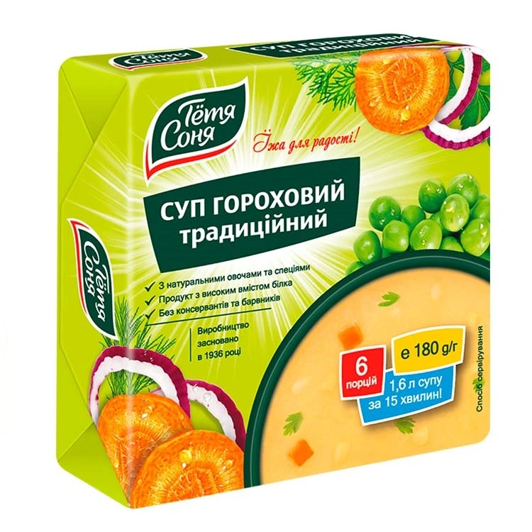 Суп гороховый традиционный Тётя Соня, 180 г
