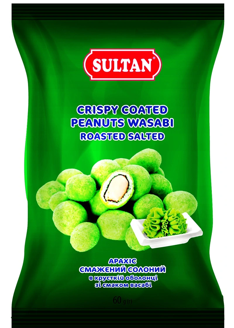 Арахис жареный в оболочке со вкусом васаби Султан, 60 г