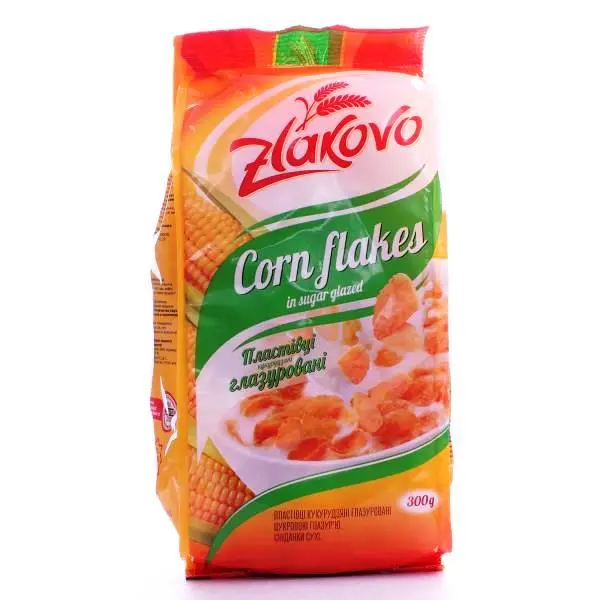 Хлопья кукурузные глазированные с сахарной глазурью Злаково, 300 г