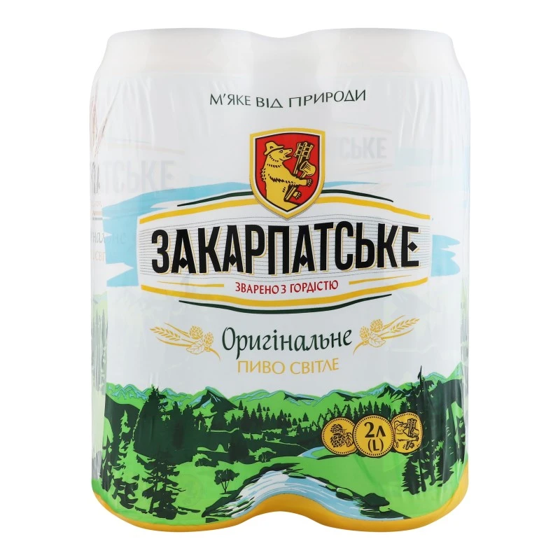 Пиво светлое Оригинальное ж/б Закарпатское, 4*0.5 л