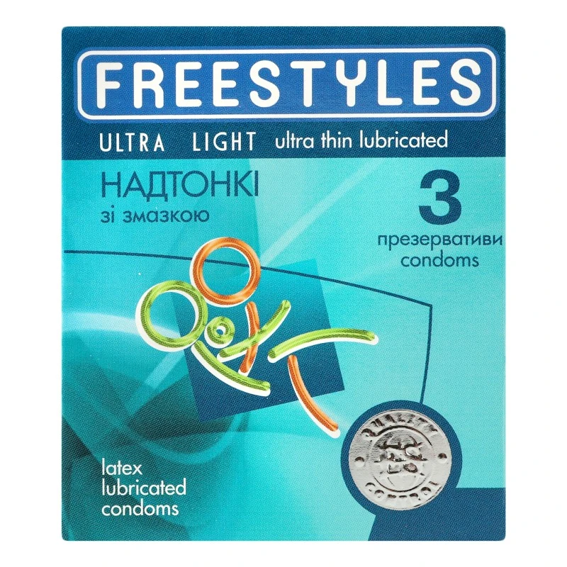 Презервативы латексные Ультра тонкие Freestyles, 3 шт/уп.