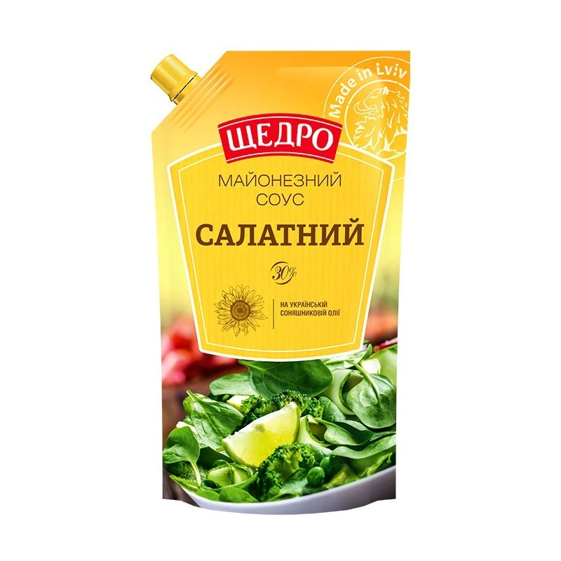 Соус майонезный 30% Салатный Щедро д/п 500г