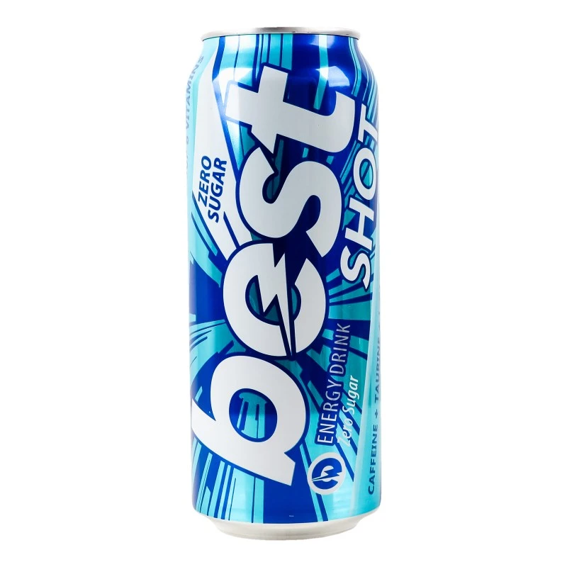 Напиток энергетический б/а Без сахара ж/б Best Shot, 0.5 л