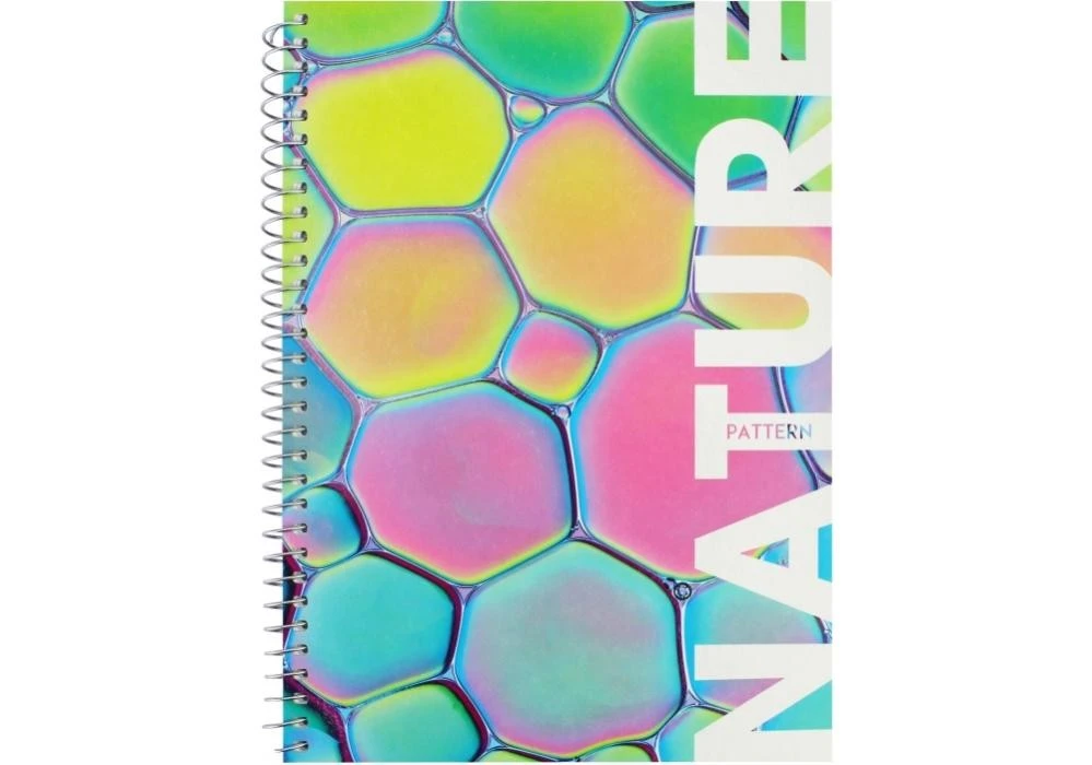 Блокнот А5 80 листов спираль клетка пластик обложка Pattern Optima, шт