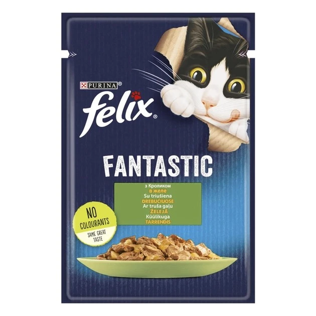Корм для котов с кроликом в желе Fantastic Felix, 85 г
