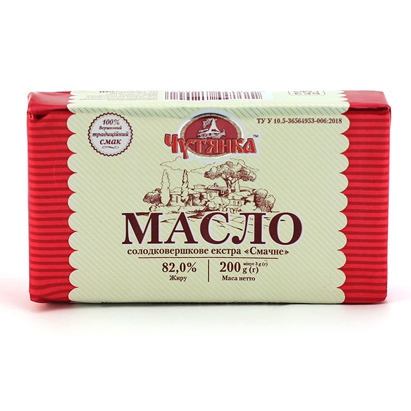 Масло сливочное 82% Вкусное Чутянка, 200 г