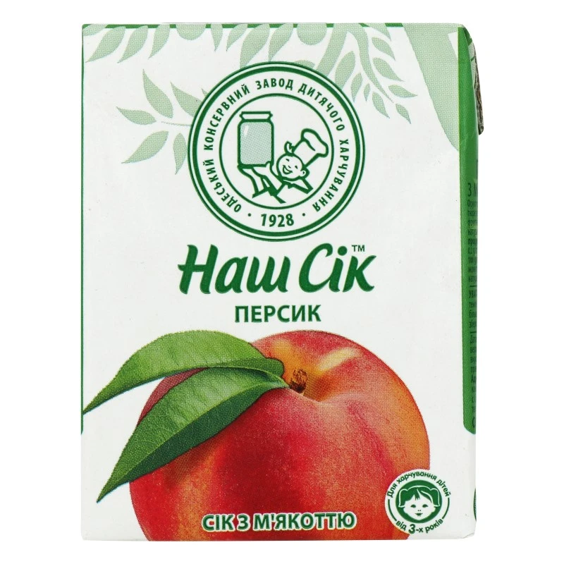 Сок Яблоко-Персик Наш Сок, 0.2 л