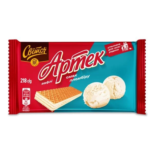 Вафли со вкусом пломбира Артек Свиточ, 218 г