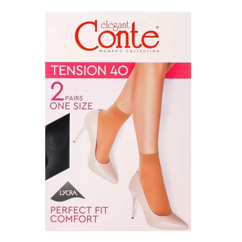 Носки женские Tension 40 (2 пары) (EU), р.23-25, Nero Conte Elegant
