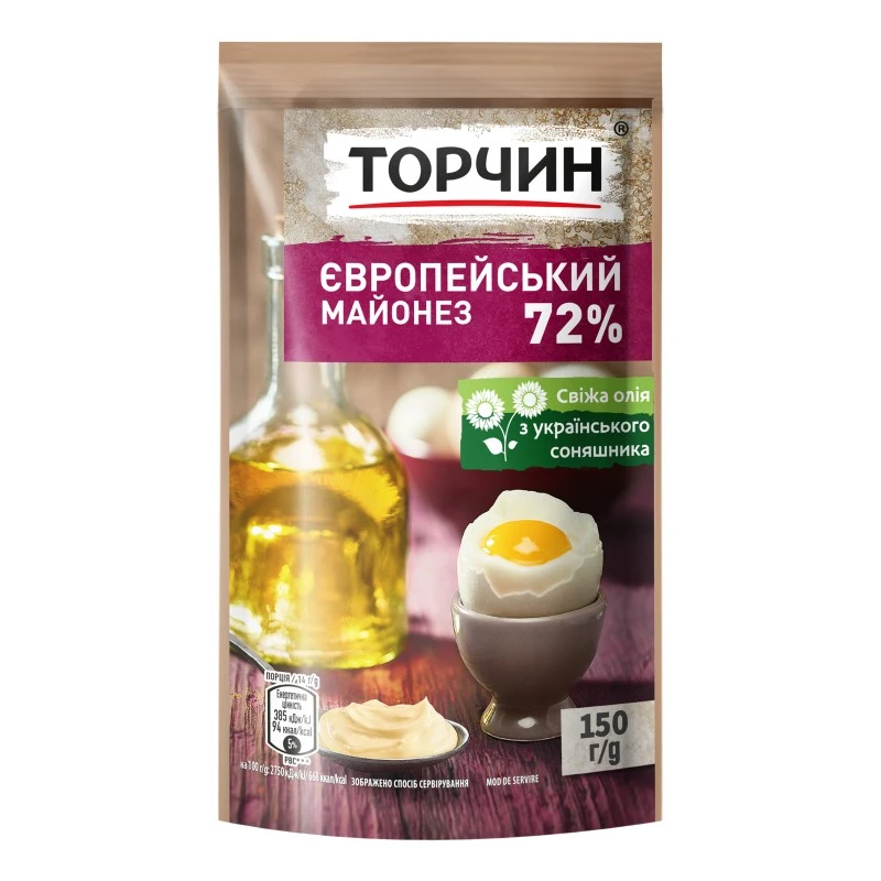 Майонез 72% Европейский Торчин, 150 г