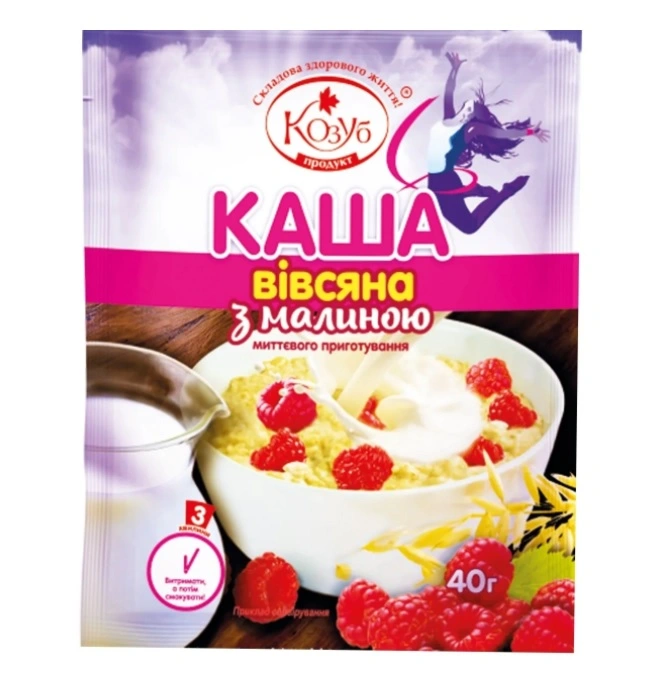 Каша быстрого приготовления малина Козуб, 40 г