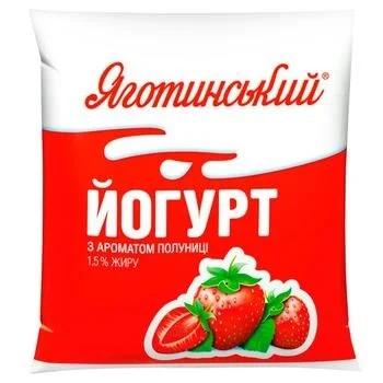 Йогурт 1.5% Клубника Яготинський, 400 г