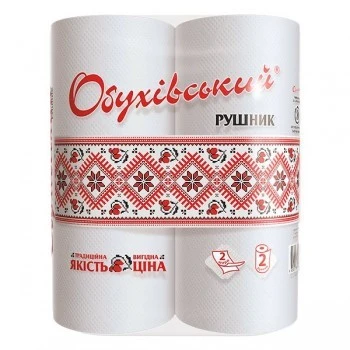 Полотенце бумажное 2-х слойное Обуховский, 2 шт/уп.