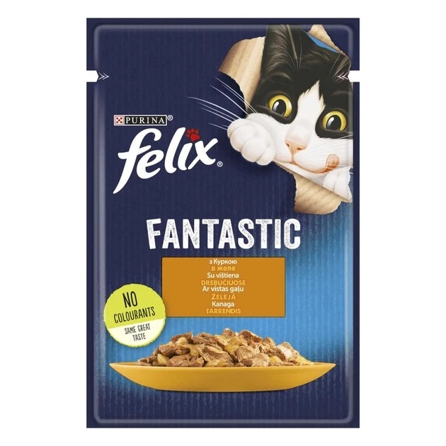 Корм для котов c курицей в желе Fantastic Felix, 85 г
