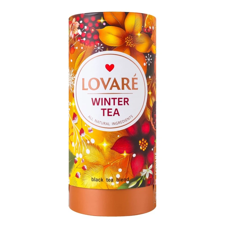 Чай листовой черный с ароматом питахаи тубус Winter Tea Lovare, 80 г