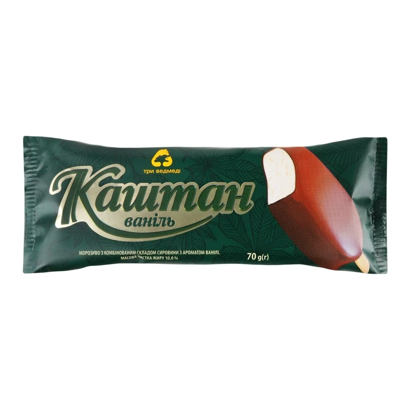 Мороженое 10% Ваниль Каштан Три ведмеді м/у 70г