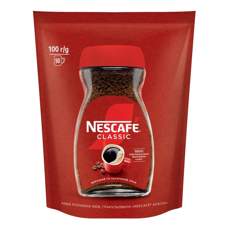 Кофе растворимый гранулированный Classic Nescafe д/п 100г