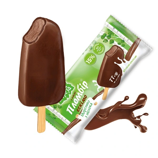 Мороженое эскимо с какао в шоколадной глазури Біла Береза, 77 г