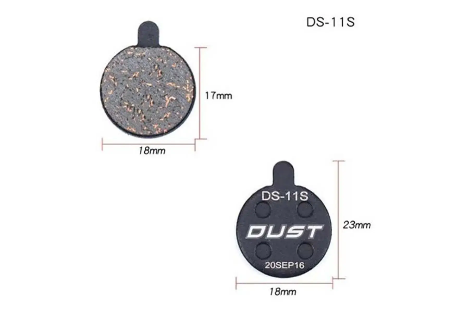 Колодки гальмівні напівметал Dust DS-11s alhonga, zoom db250/350/450/550