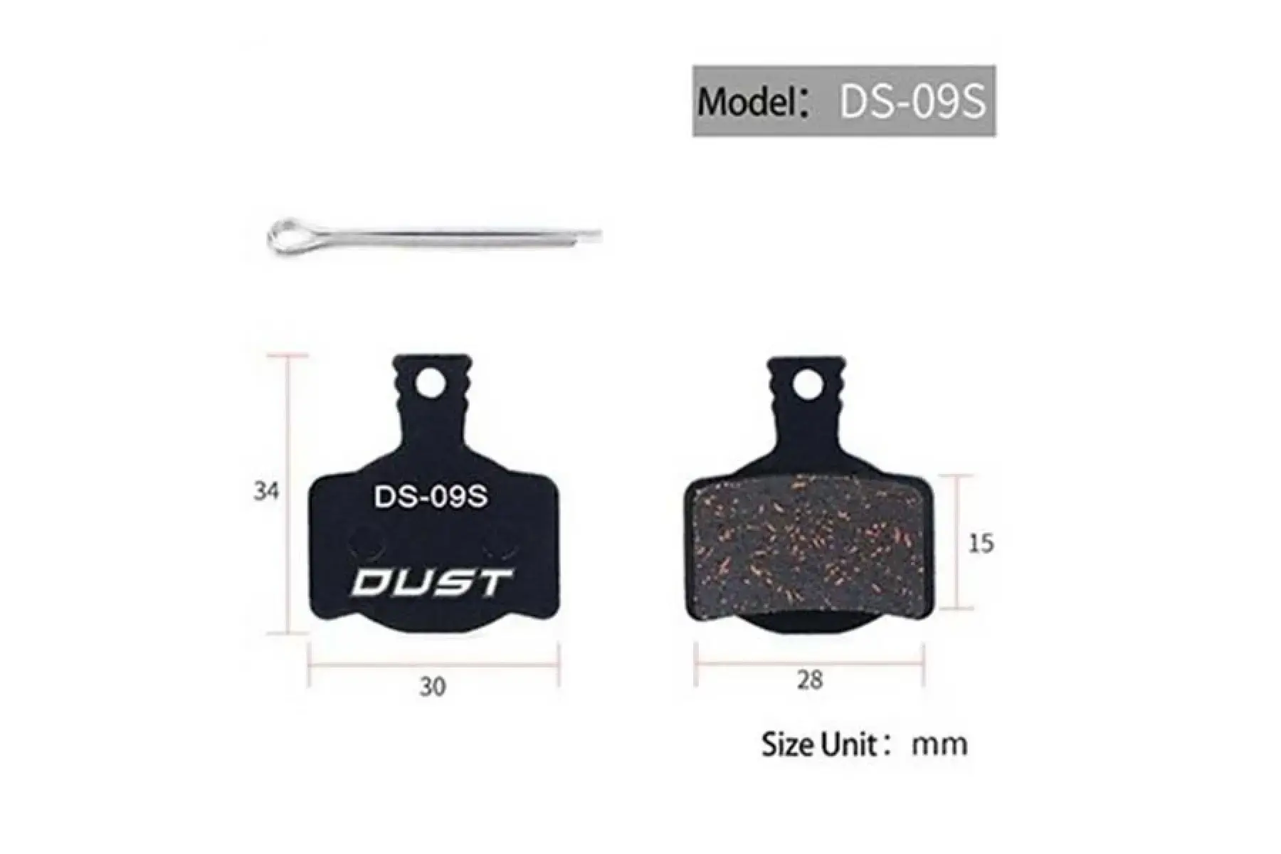 Колодки гальмівні напівметал Dust DS-09s magura mt2, mt4, mt6, mt8