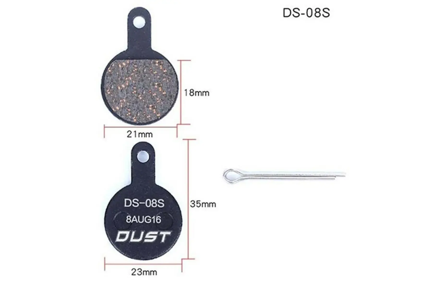 Колодки гальмівні напівметал Dust DS-08s tektro iox?lyra, novella