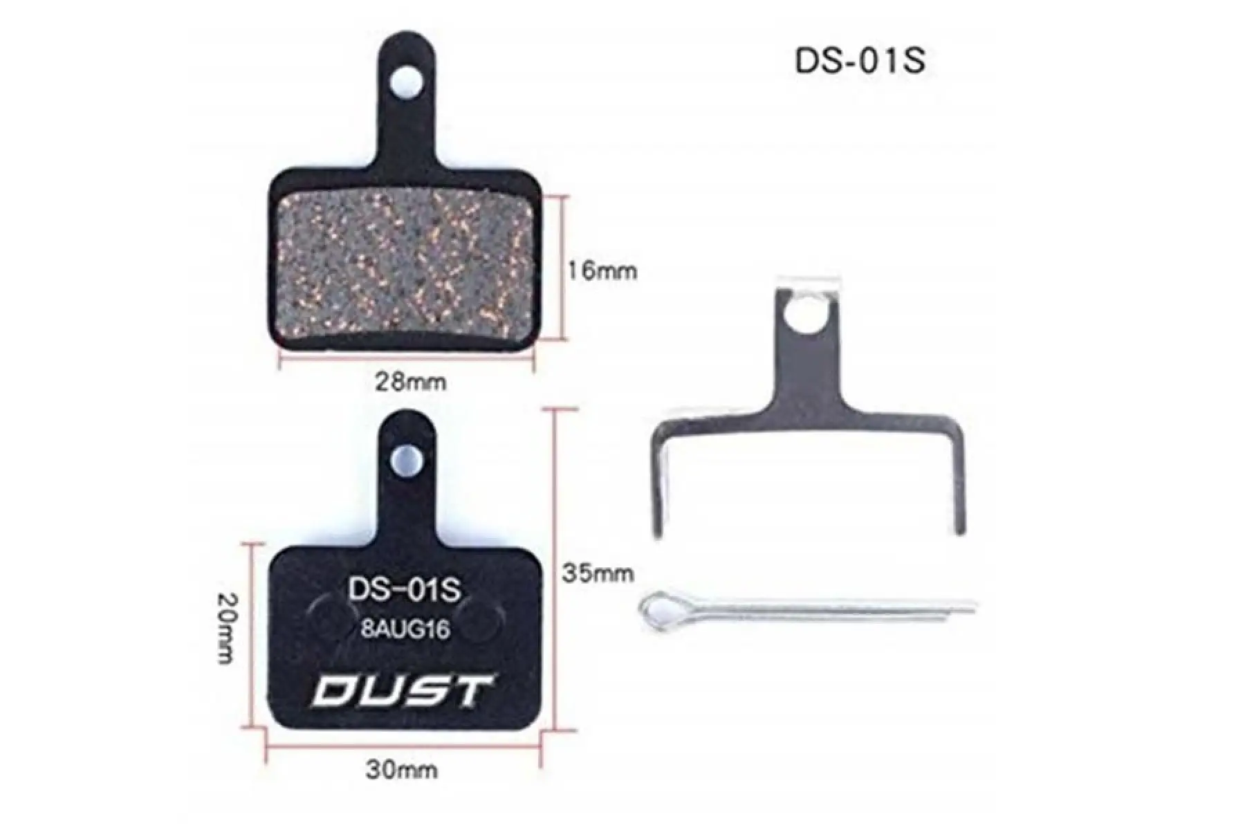 Колодки тормозные полуметалл Dust DS-01s Shimano m515/m446/tektro draco и др.