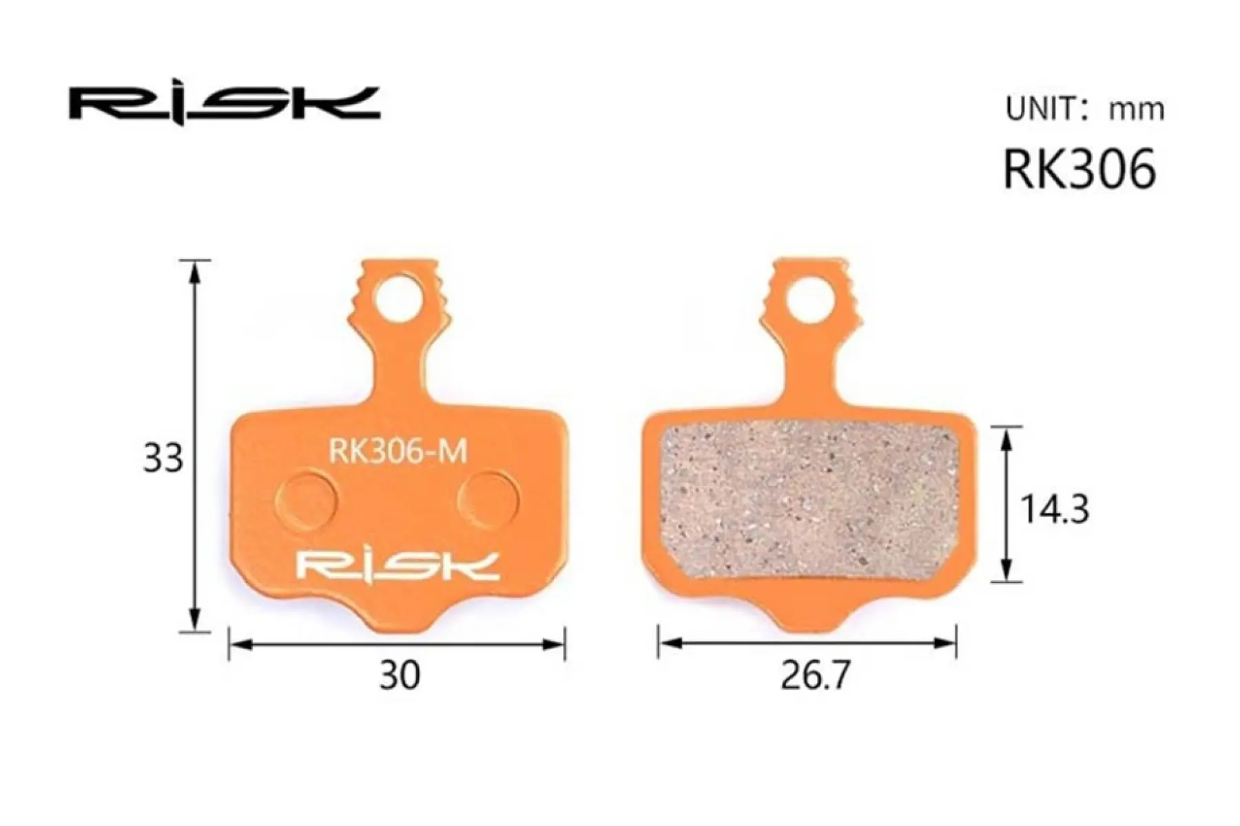 Колодки тормозные полуметалл Risk RK306-s avid elixi/r/cr mag /e1/e3/e5/e7/e9/xo/xx