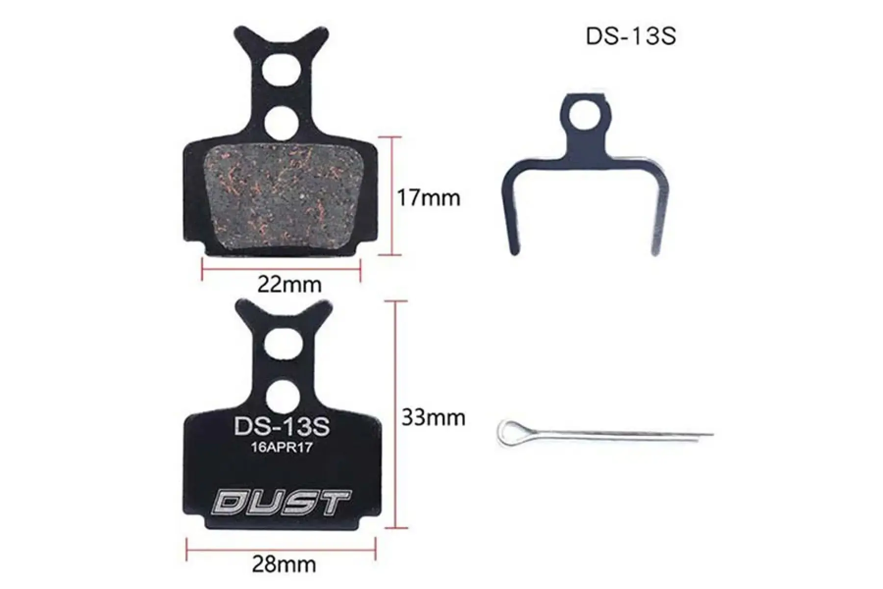 Колодки гальмівні напівметал Dust DS-13s r1 racing, t1, r1, ro, c1, cr3, mega, the one, rx, rr1