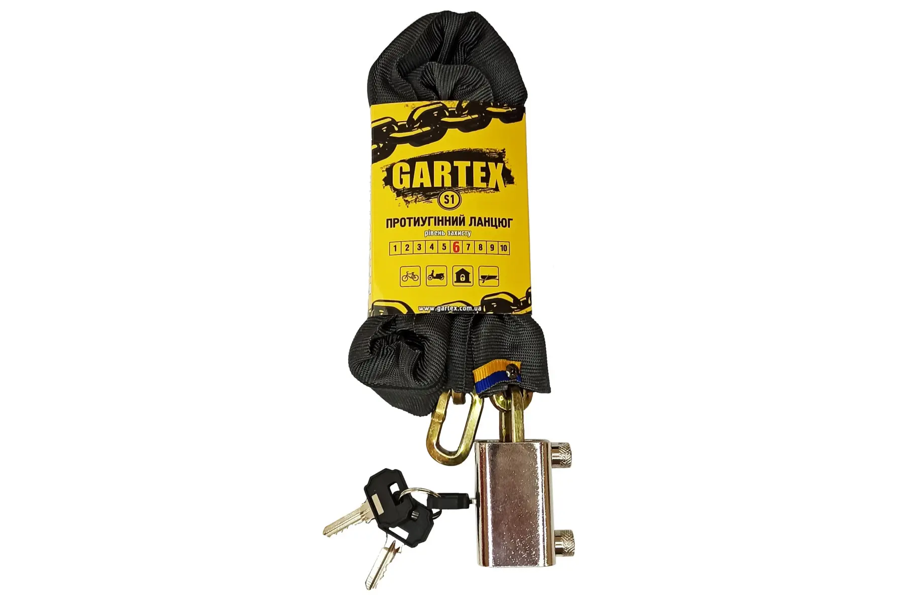 Замок цепь Gartex S1 PRO (800mm/6mm hardened)